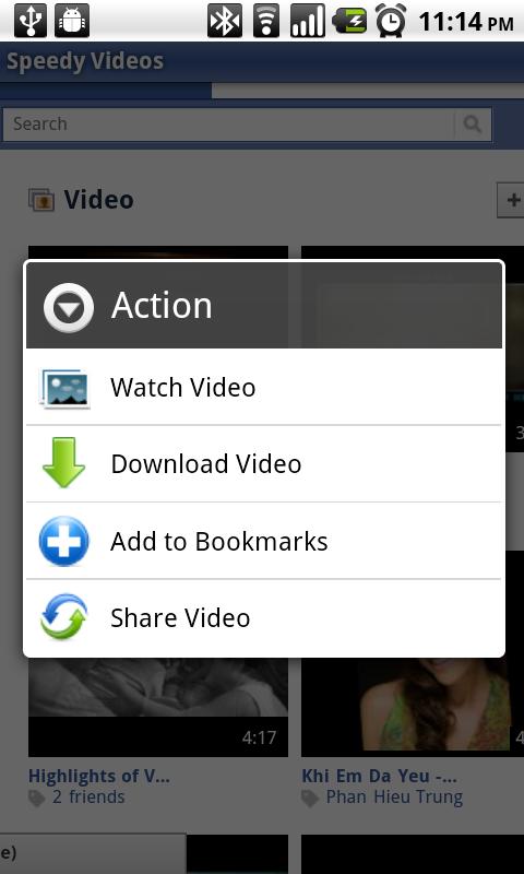 Speedy Videos for Facebook Android Social