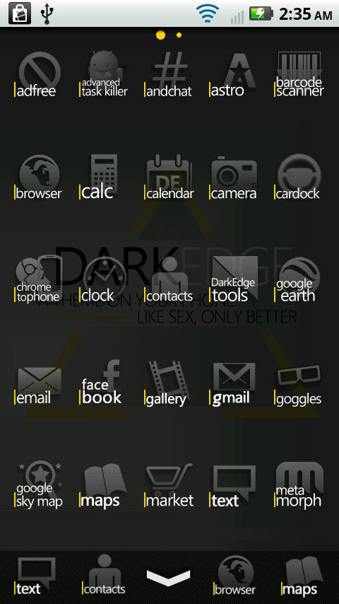 DarkEdge Gold Android Personalization