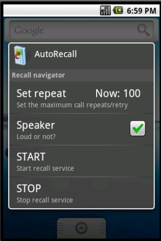 AutoRecall, auto dial TICKET Android Communication