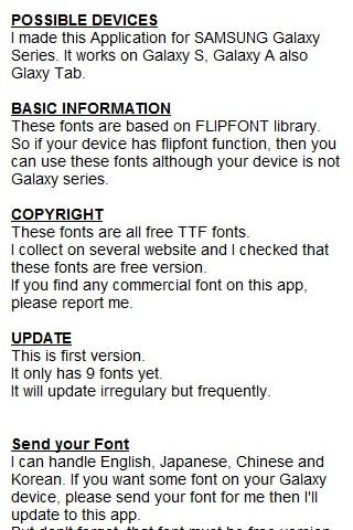 Font for Galaxy Android Productivity