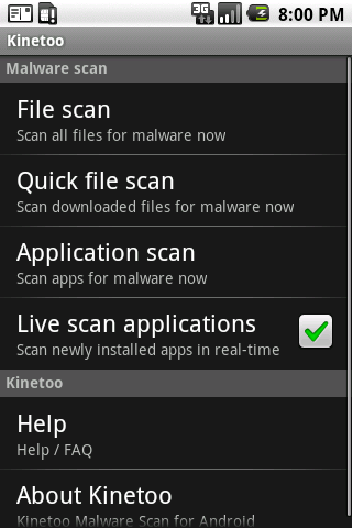 Kinetoo Malware Scan Android Tools