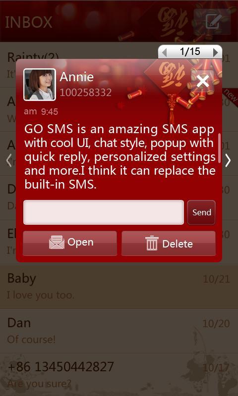 GO SMS Chinese New Year Theme Android Communication