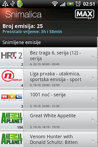 MAXtv Vodič Android Entertainment