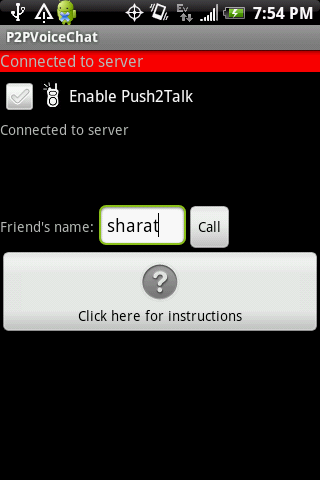 Voice Chat P2P (VOIP) Android Communication