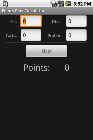 Points Plus Calculator Android Health & Fitness