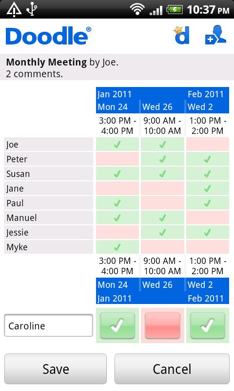 Doodle Scheduling Android Productivity