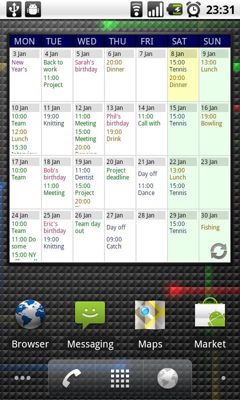 Touch Calendar Android Productivity