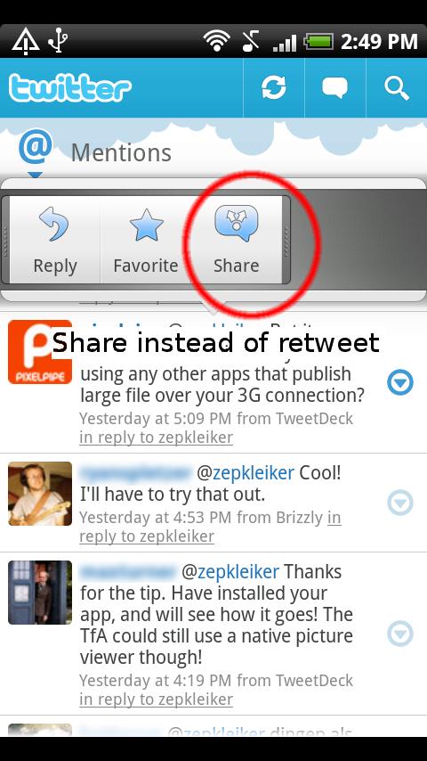 ReTweet (Twitter helper app) Android Social