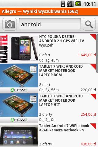 Allegro Android Shopping