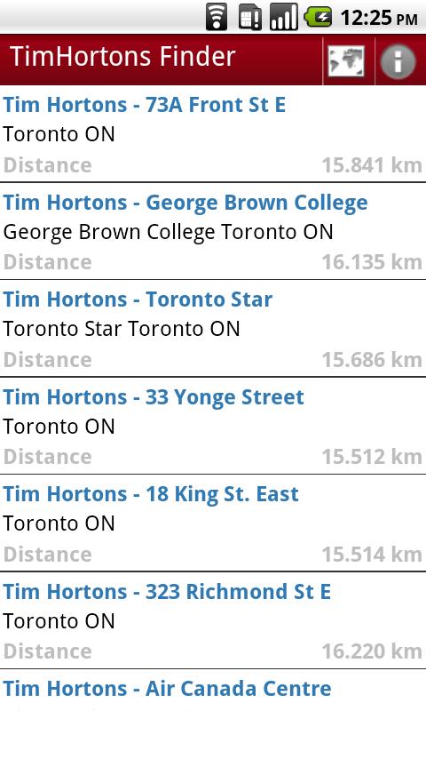 Tim Hortons Finder Android Travel & Local