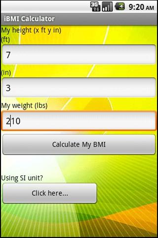 iBMI Calculator Android Health & Fitness