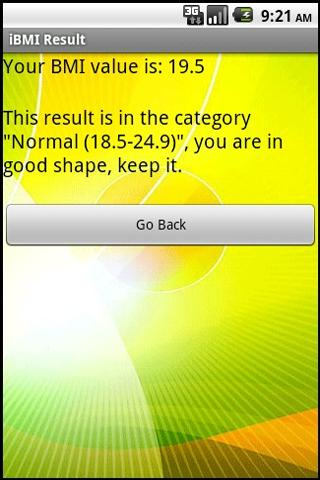 iBMI Calculator Android Health & Fitness