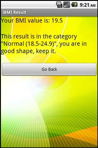 iBMI Calculator Android Health & Fitness
