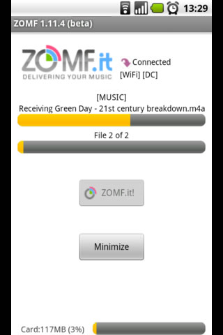 ZOMF music, photo & video sync Android Tools