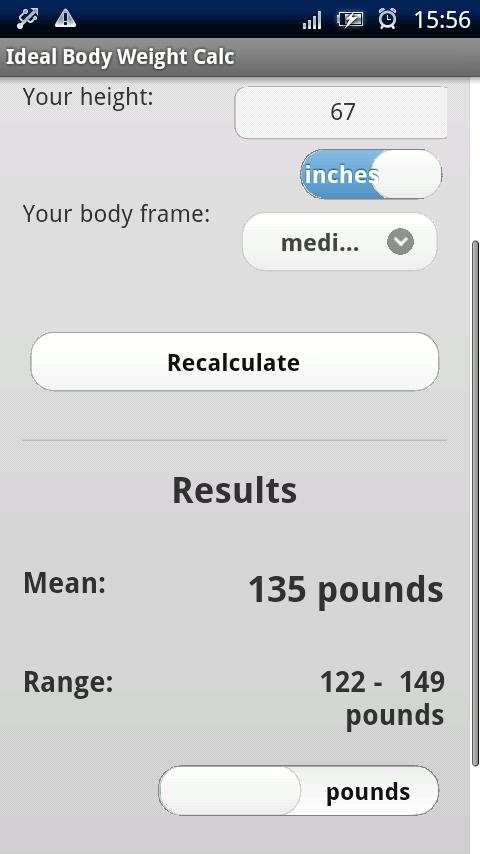 Ideal Body Weight Calc Android Health & Fitness