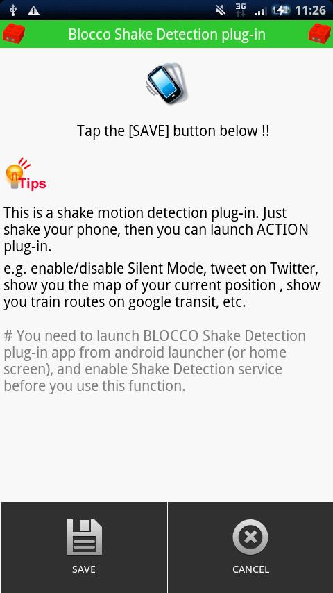 BLOCCO Shake Detection plug-in Android Tools