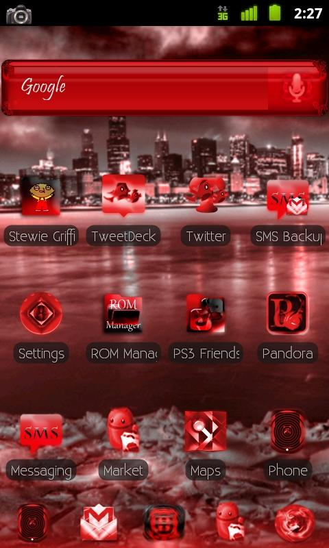 ADW Theme-RedIce Android Personalization