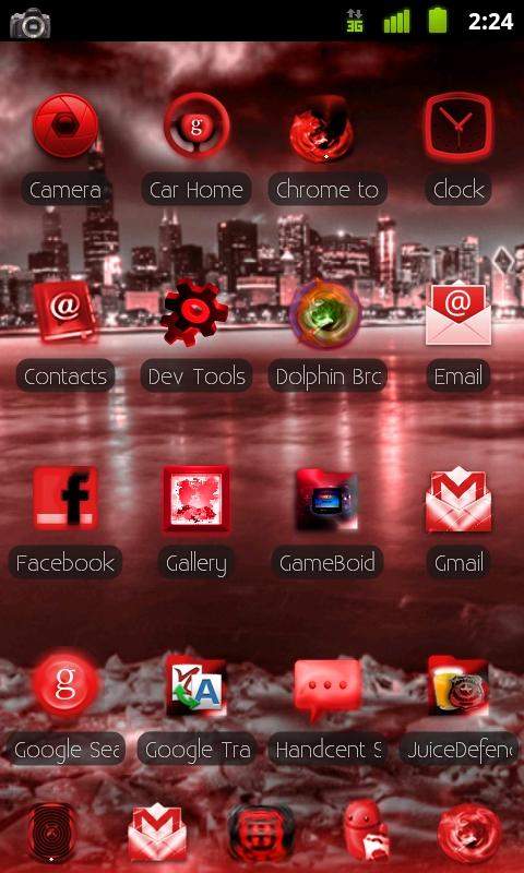 ADW Theme-RedIce Android Personalization