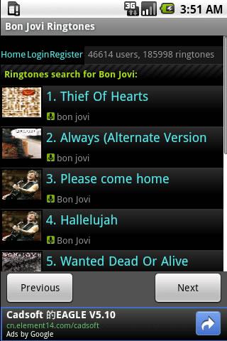 Bon Jovi Ringtones Android Entertainment