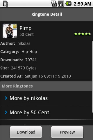 50 Cent Ringtones Android Entertainment