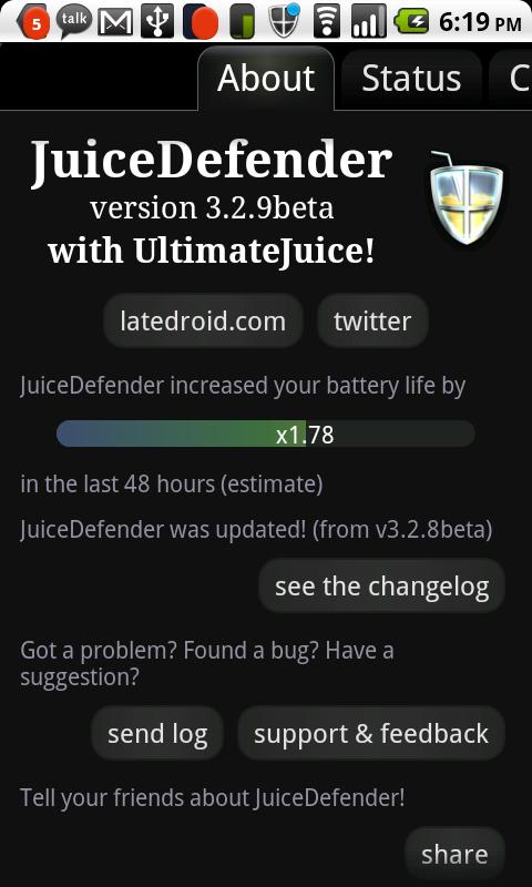 JuiceDefender – battery saver Android Tools