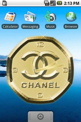Chanel gold Clock Widget