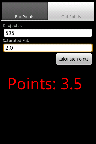 Aus WW Points Calculator Android Health & Fitness
