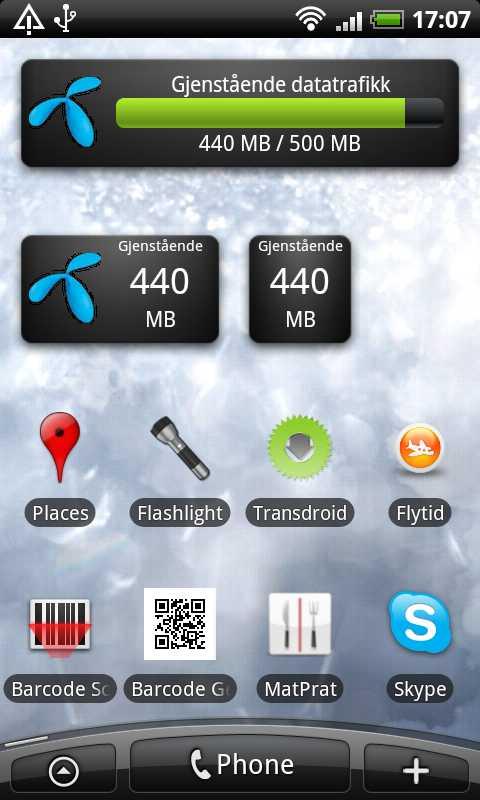 Telenor Data Widget