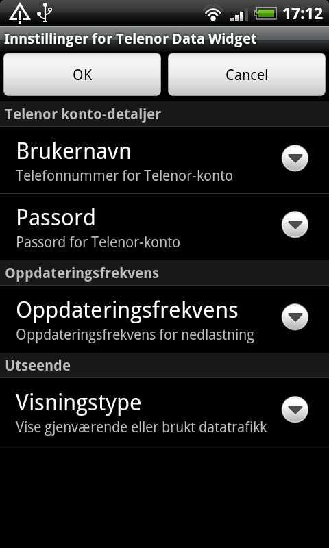 Telenor Data Widget Android Tools
