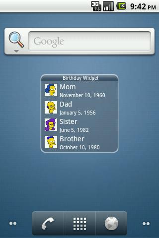 Birthday Widget