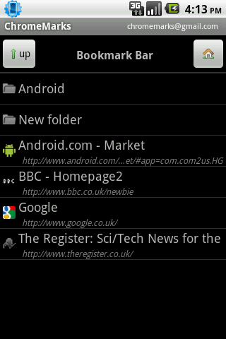ChromeMarks Android Communication