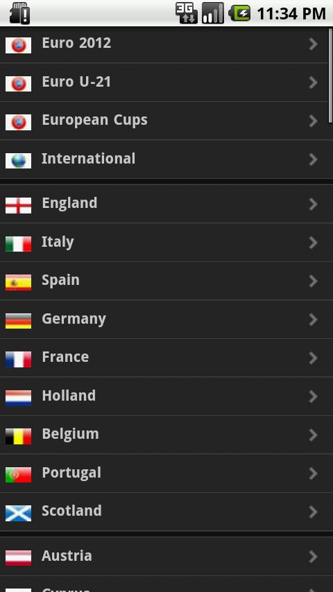 Soccer LiveScores Android Sports