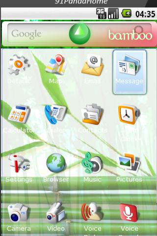 bamboo home theme for panda H Android Personalization