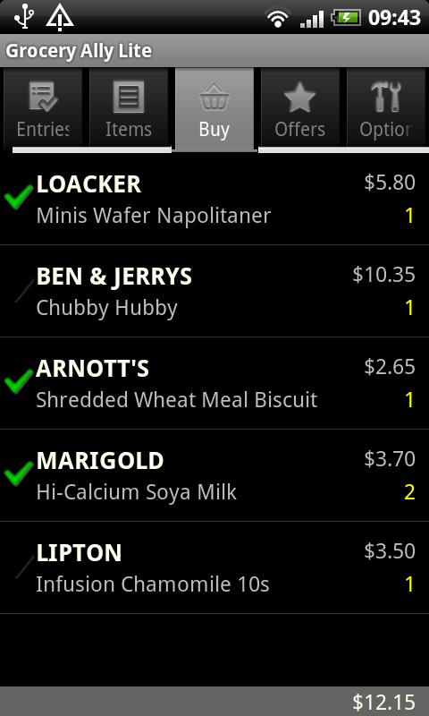 Grocery Ally Lite Android Shopping