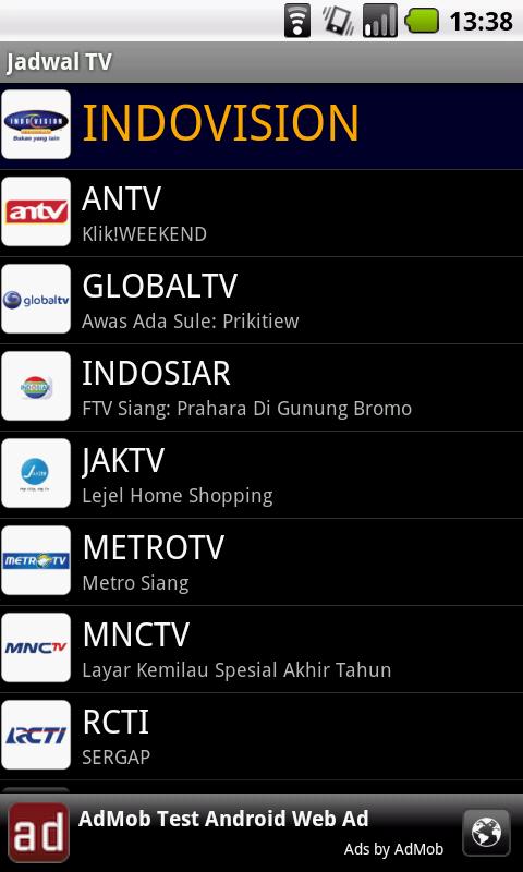 Jadwal TV Android Entertainment