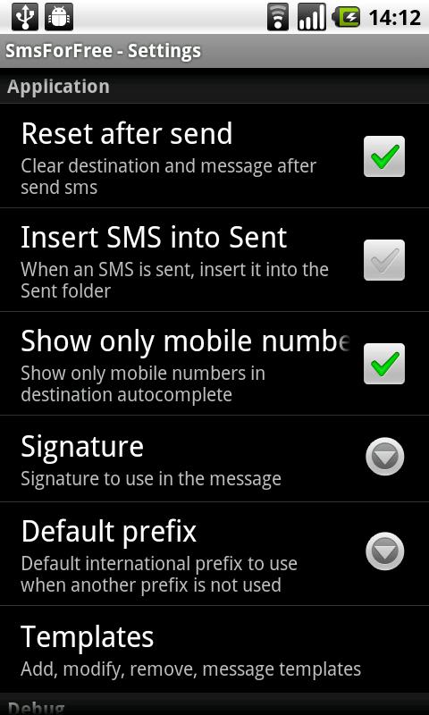 SmsForFree Lite Android Communication