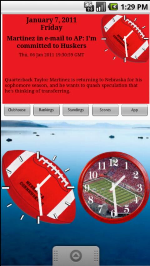 Huskers Ftbl Clocks & News Android Sports