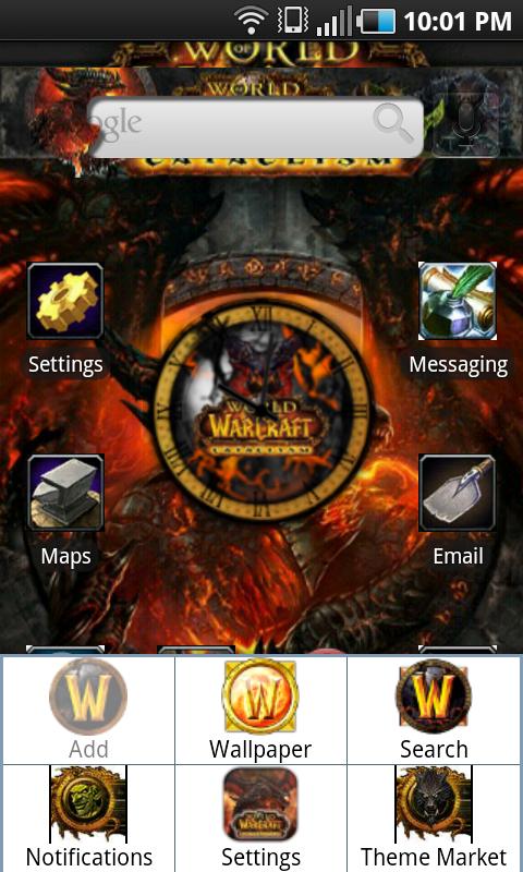 WoW Cataclysm Theme Android Personalization