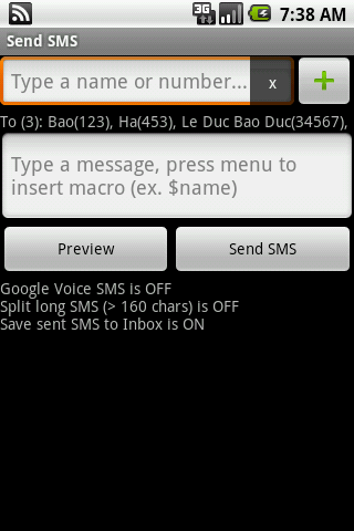 Group SMS Pro aka Group Text Android Communication