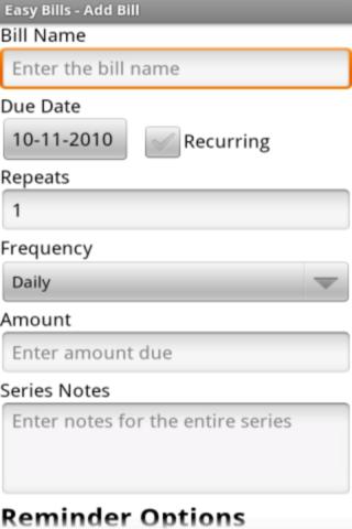 Easy Bills Android Finance