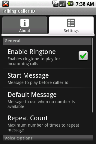 Talking Caller ID (free) Android Communication
