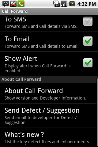 Call Forward Android Communication