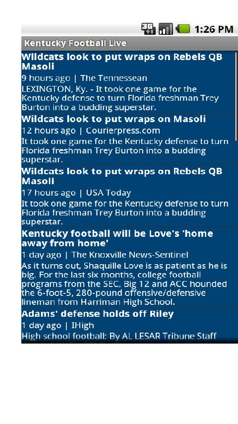 Kentucky Football Live Android Sports