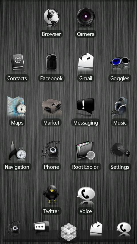 Black ADW Theme Android Personalization