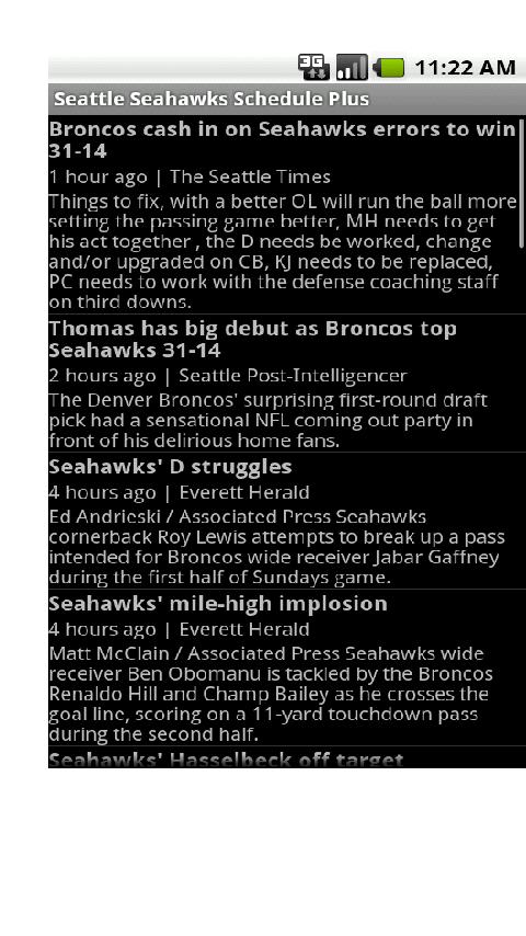 Seahawks Schedule Plus Android Sports