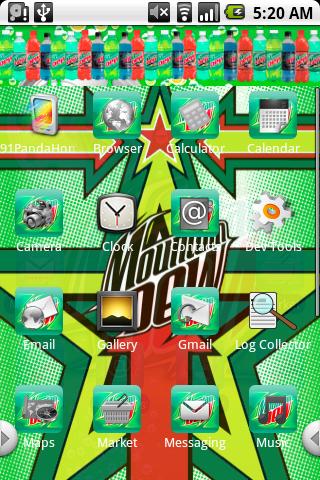 Mountain Dew Theme Android Personalization