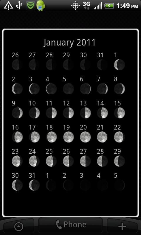 Moon Phase Widget Free Android Lifestyle