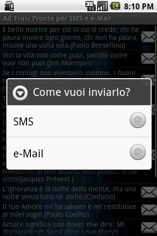 Le più belle frasi x SMS/Mail Android Social