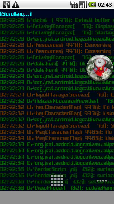 Logcat Live Wallpaper (lite) Android Personalization
