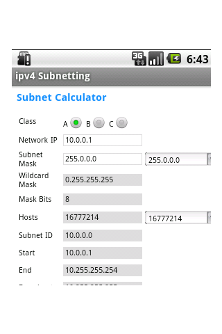 IPV4 Subnetting Android Productivity